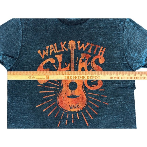 WWE Authentic Blue Walk With Elias Crewneck Short Sleeve Shirt Size L - Picture 3 of 6